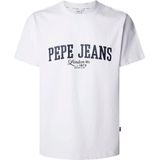 Pepe Jeansvoor mannen. PM509766 Derril T-shirt wit (L), Casual, Katoen, Korte mouwen
