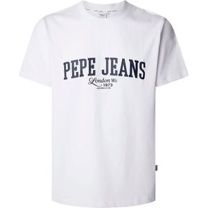 Pepe Jeansvoor mannen. PM509766 Derril T-shirt wit (L), Casual, Katoen, Korte mouwen