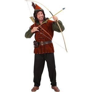 Widmann - Robin Hood Kostuum - Middeleeuws Robin Of The Hood Kostuum Man - Groen, Bruin - Large - Carnavalskleding - Verkleedkleding