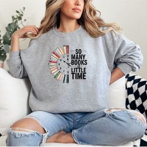 Grijze Dames sweater maat S- Books- voor de echte boeken liefhebbers- lezen- boeken- dames trui.