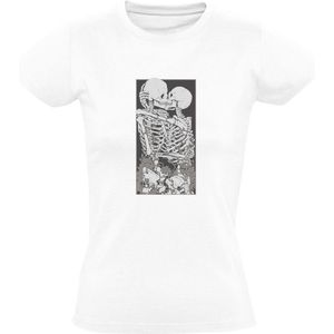 Skeletten kussen Dames T-shirt | love | liefde | kus | relatie | verliefd | partner | Valentijnsdag