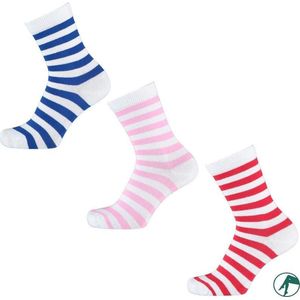 Kindersokken 27-30 met vlakke teennaden. 3-pack.