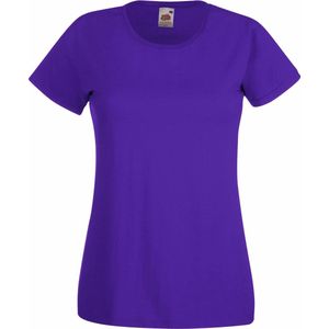 Fruit of the Loom Dames/vrouwen Lady-Fit Valueweight Short Sleeve T-Shirt (Pak van 5) (Paars)