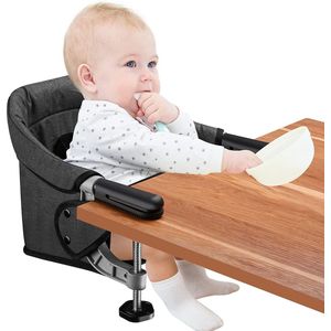 Riokem ® Opvouwbare Baby Eetstoel met Draagtas, Ideaal voor Thuis en Onderweg, Zwart