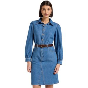 Lee - Long Sleeve Jurk - Blauw - A-lijn