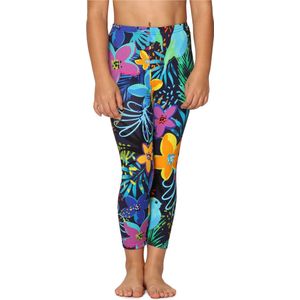 Merry Style Meisjes Leggings - Vrijetijdsbroek - Capri - Katoen - MS-MS10-405-LE - Blauw/Vogels Bloemen - 110