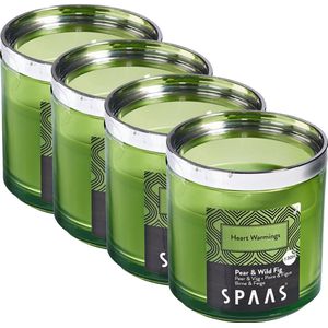 SPAAS Kaarsen - Geurkaarsen in Glas - Heart Warmings - Set van 4 Stuks - ± 30 Branduren - Voordeelverpakking