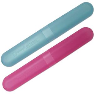 Set van 2 Tandenborstelkokers - Roze en Blauw - Reiskoffers voor Tandenborstels