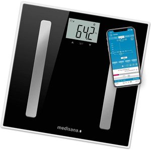 Digitale lichaamsanalyse weegschaal tot 180 kg met app - Personenweegschaal voor lichaamsvet, lichaamswater, spiermassa en botgewicht