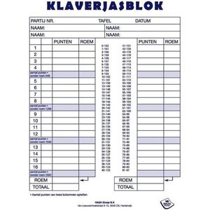 1x Scoreblokken Klaverjassen 50 vellen - Kaartspellen - Familiespelletjes - Klaverjassen score notitieblok