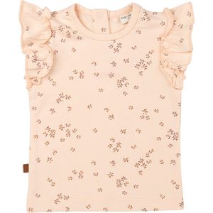 Frogs and Dogs - T-Shirt Ruffle Flower Hearts | Pale Dogwood - Katoen - Maat 74