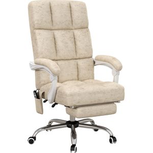 Vinsetto - Ergonomische Bureaustoel - Beige - Met Trillingsmassage en Ligfunctie