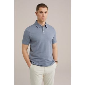 WE Fashion Heren Slim fit polo met structuur