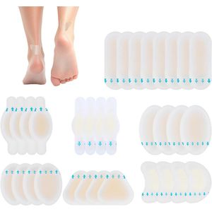 Blisterbandages 32 Stuks - Voetblaren Bandages - Waterdichte Hydrocolloïde Gel Pads - Bescherming en Preventie voor Hiel- en Teenzorg
