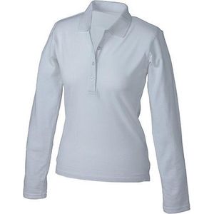 Witte stretch poloshirt voor dames XL