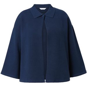 MIAMODA - Dames - Vest capemodel wijde 3/4-klokmouw - Donkerblauw - Maat 42+