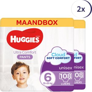 Huggies Luierbroekjes - maat 6 (15 tot 25 kg) - Ultra Comfort - unisex - 216 stuks (8x27)- Maandbox