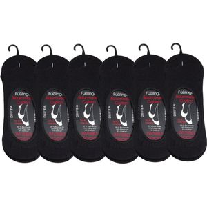 6 Paar Dames katoenen kousenvoetjes met mesh-voering - Zwart - Maat 36-41