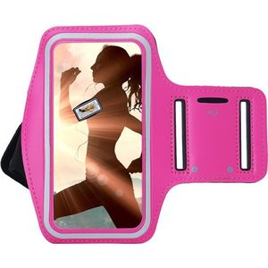 Universele sportband hoes sport armband Hardloopband hoesje Universeel geschikt voor onder andere iPhone 12 Mini, iPhone 7, Samsung Galaxy S8 en Huawei P40 Roze Pearlycase