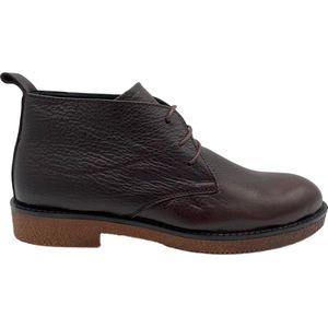 Mannen Schoenen- Desert boots- Veterschoenen- Nette schoenen- Heren laarzen 1035- Leer- Bruin- Maat 44