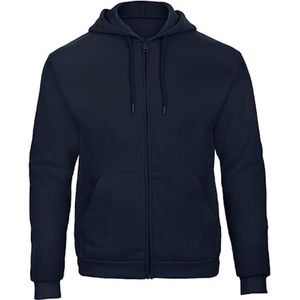 Herenhoodie met rits 'ID.205' B&C Collectie maat XS Donkerblauw