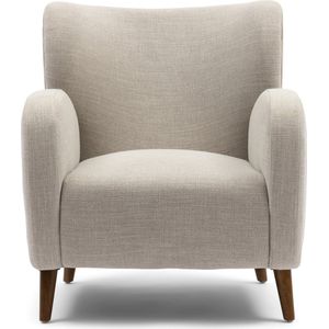 Riviera Maison Fauteuils met armleuning - La Contessina Armchair - Katoen, Viscose, Linnen, Rubberhout - Beige