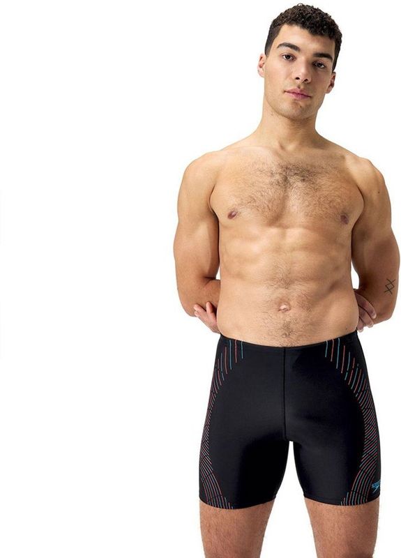 Speedo - Duo Logo Print Mid Jammer - Zwart - Man