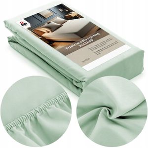 Hoeslaken 180x200 Katoen Satijn Mintgroen met Elastiek