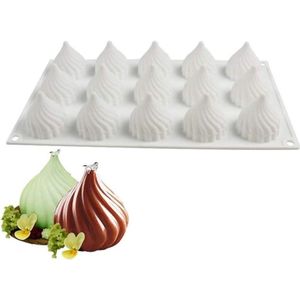 15 gaten siliconen vorm voor cupcakes zeep pudding chocolade - spiraalvorm dubbele functie .