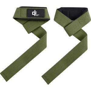 Dynamicforce Lifting Straps - Krachttraining Accessoires - Powerlifting Straps - Deadlift Straps - Olijfgroen - 2 stuks