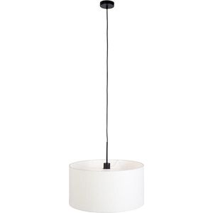 QAZQA combi - Moderne Hanglamp met kap - 1 lichts - Ø 500 mm - Wit - Woonkamer | Slaapkamer | Keuken