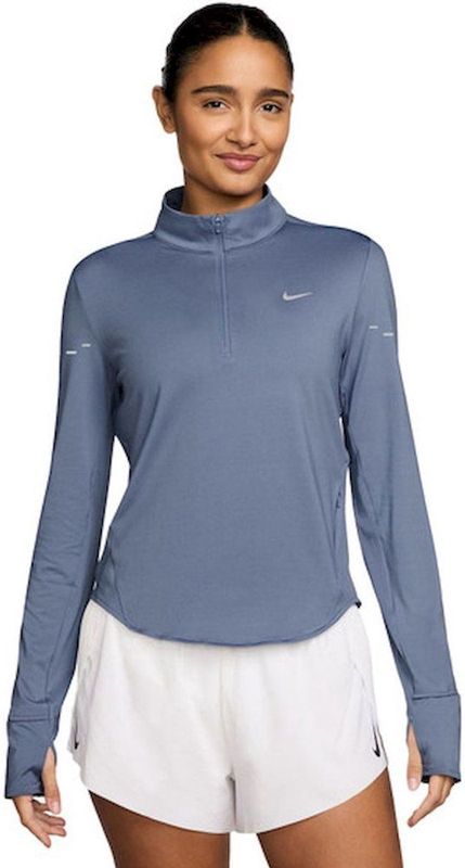 Nike - Swift Dri-FIT - Hardlooptop - Zwart - Korte Rits - UV-bescherming