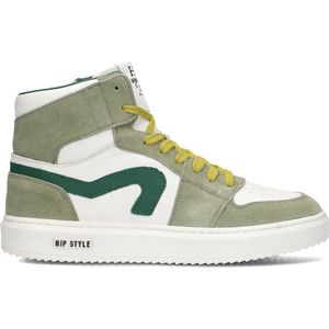 Hip H1665 Hoge sneakers - Leren Sneaker - Jongens - Groen - Maat 34