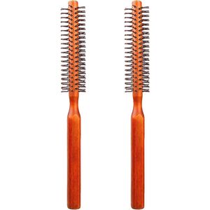 Ronde haarborstels met houten handvat - 2 stuks voor perfecte styling