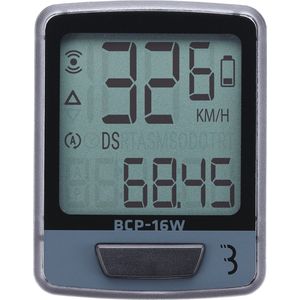 BBB Cycling Fietscomputer Draadloos - 12 functies - Snelheidsmeter Fiets - Zwart/Grijs - BCP-16W