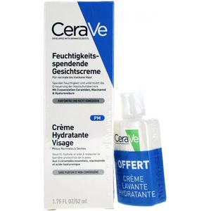 CeraVe Hydraterende Gezichtscrème 52 ml + Gratis Hydraterende Crèmespoeling 20 ml