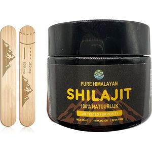 Pure Source Shilajit Resin - 50 gram met 75% Fulvinezuur - Gold Grade - 100% Natuurlijke Testosteron Booster - Meer Energie & Vitaliteit - Puur Shilajit Extract (Incl. Scheplepeltje) - Gegarandeerde Authenticiteit