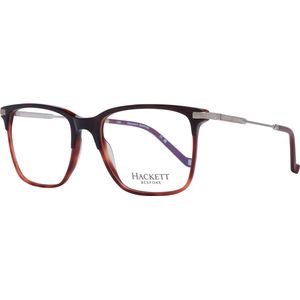 Hackett - Bruine Optische Monturen - Leer - Vierkante Frames met Blauw Filter