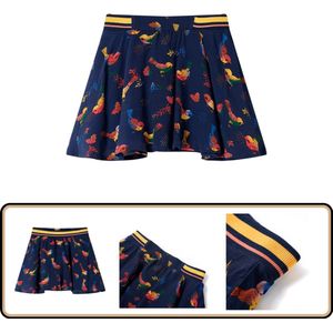 vidaXL Meisjesrok - Kinderrok - Kinderrok met zakken ribfluweel 104 marineblauw - Ribfluweel Rok - Blauwe Rok - Katoenen Rok