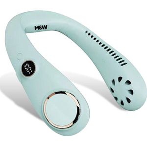 M&W Draagbare Gezichtsventilator Nek Ventilator - Airco Verkoeling Mini Waaier Mint