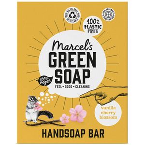 Marcel's Green Soap - Handzeep Bar - Vanille & Cherry Blossom - Krachtige werking - 90 gr - 1 stuk