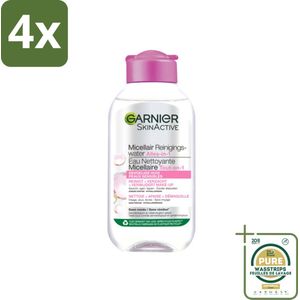 Garnier - SkinActive - Micellair Reinigingswater - Gevoelige Huid - Reisformaat - 100 ml - Voordeelverpakking - 4 stuks - Make-up remover - Gevoelige huid