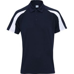Awdis Gewoon Cool Mens Korte Mouw Contrast Paneel Poloshirt (Franse marine / Arctisch Wit)