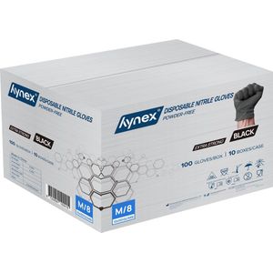 Hynex nitril wegwerphandschoenen 5g maat M - 1000 stuks - Extra Sterk - Zwart - Poedervrij - Latex vrij - Niet Steriel
