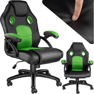 tectake® - bureaustoel gamingchair - luxe burostoel kantoorstoel - racingstoel burostoel gamestoel Mike - zwart/groen