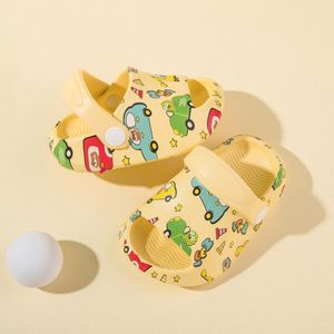 Kinderpantoffels - zachte antislip strand- en zwembadschoenen - modieuze autoprint pantoffels - licht en ademend - leuke zomerpantoffels voor meisjes en jongens - geschikt voor buiten, school, badkamer, strand en zwembad - maat 14