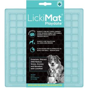 LickiMat - Classic Playdate - Mint 20 cm - likmat- anti schrokbak hond- slowfeeder- kattenspeeltjes- hondenmand- hondenbak- honden speelgoed - hondenkussen - hondenvoer- krabpaal - kattenspeelgoed - gezondheid - project gezond