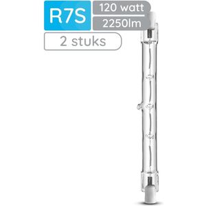 Modee Halogeenlamp R7s Dimbaar - 120W 2700K 2250lm 230V - Staaflamp - 118mm - Warm Wit - 2 stuks