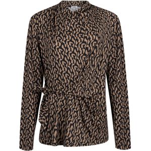 Zoso T-shirt Erica 255 Camel/black Dames Maat - XXL