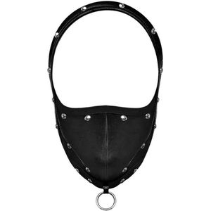 Male Power Triton - Masker met Verstelbare Nek en Ring aan de Voorkant - S black One Size